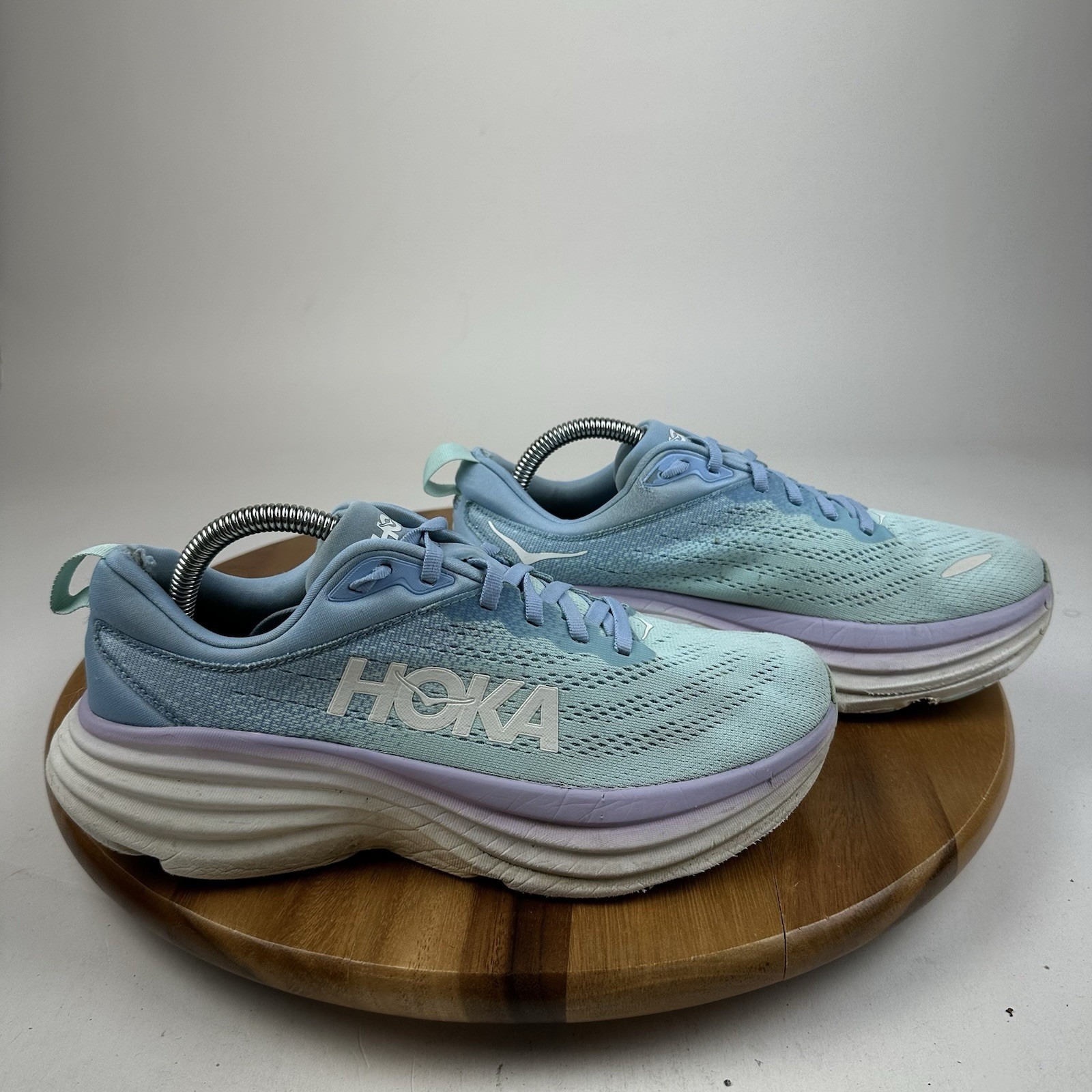 Womens Hoka One One Bondi 8 Airy Blue Sunlit Ocean Running Sneakers Shoes Size 9